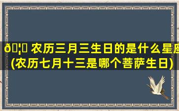 🦟 农历三月三生日的是什么星座(农历七月十三是哪个菩萨生日)